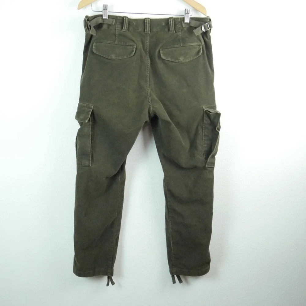 Banana Republic Traveler Moleskin Cargo Pant Olive Green 34S Paratrooper Utility